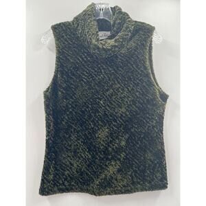 Joseph Ribkoff Women’s Chenille Sleeveless Cowl Neck Top Tank Olive Green M